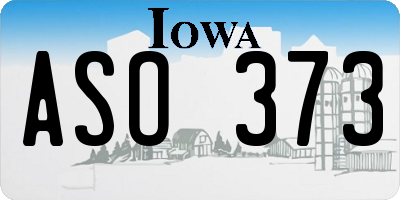 IA license plate ASO373