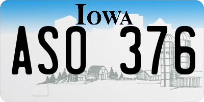 IA license plate ASO376