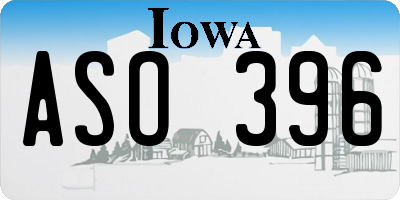 IA license plate ASO396