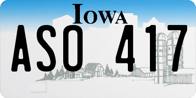 IA license plate ASO417
