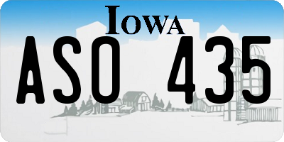 IA license plate ASO435