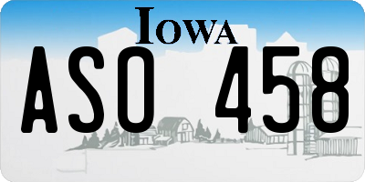 IA license plate ASO458