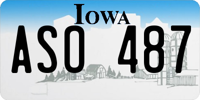 IA license plate ASO487