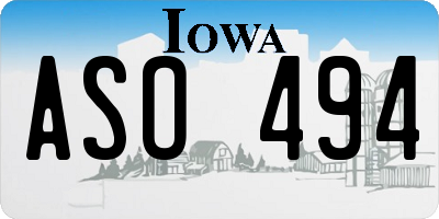 IA license plate ASO494