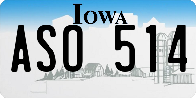 IA license plate ASO514