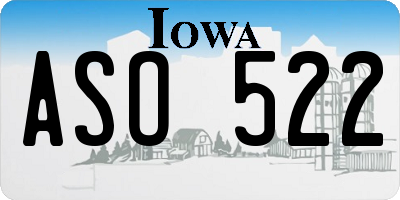 IA license plate ASO522