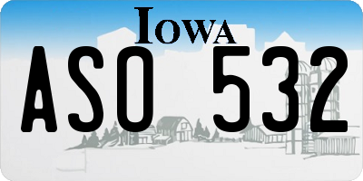 IA license plate ASO532