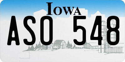 IA license plate ASO548