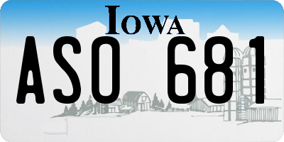 IA license plate ASO681