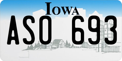IA license plate ASO693