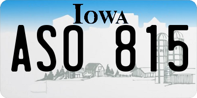 IA license plate ASO815