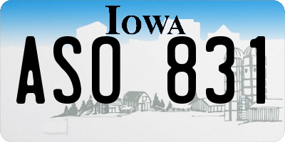 IA license plate ASO831