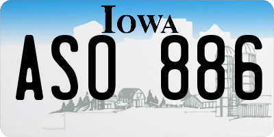 IA license plate ASO886