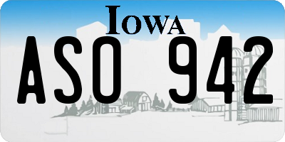 IA license plate ASO942