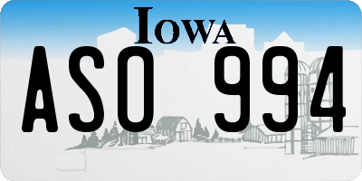 IA license plate ASO994