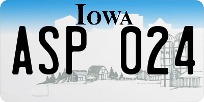 IA license plate ASP024