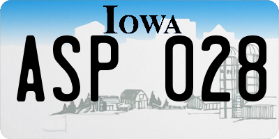 IA license plate ASP028