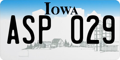 IA license plate ASP029