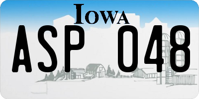 IA license plate ASP048