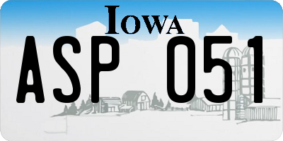 IA license plate ASP051
