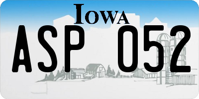 IA license plate ASP052