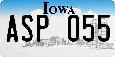 IA license plate ASP055
