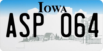 IA license plate ASP064