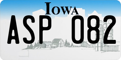 IA license plate ASP082