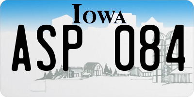 IA license plate ASP084