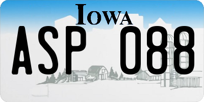 IA license plate ASP088