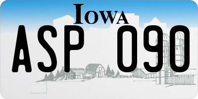IA license plate ASP090