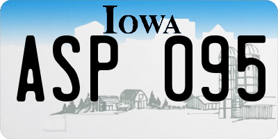 IA license plate ASP095