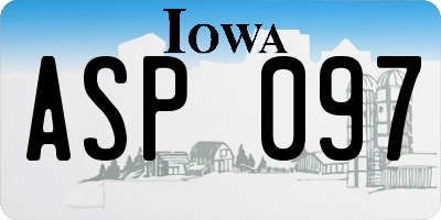 IA license plate ASP097
