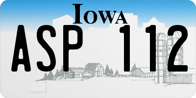IA license plate ASP112