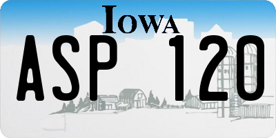 IA license plate ASP120