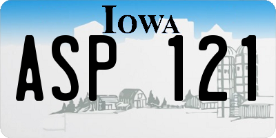 IA license plate ASP121