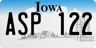 IA license plate ASP122