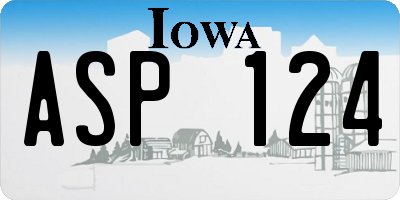 IA license plate ASP124