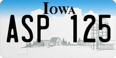IA license plate ASP125