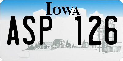 IA license plate ASP126