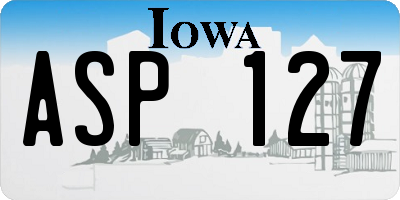 IA license plate ASP127