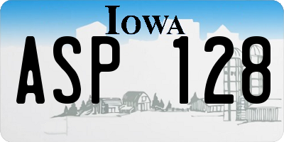 IA license plate ASP128