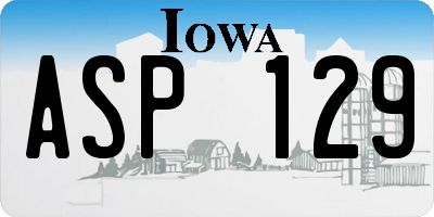 IA license plate ASP129
