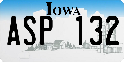 IA license plate ASP132