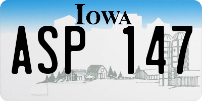 IA license plate ASP147