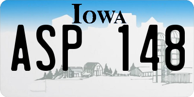 IA license plate ASP148