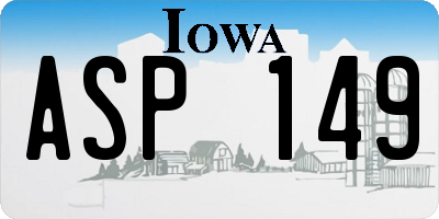 IA license plate ASP149