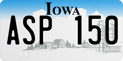 IA license plate ASP150