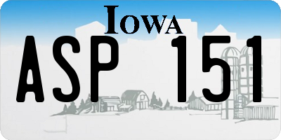IA license plate ASP151