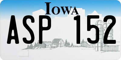 IA license plate ASP152